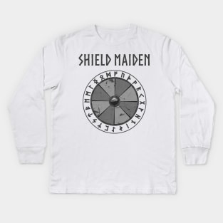 Viking Shield Maiden Kids Long Sleeve T-Shirt